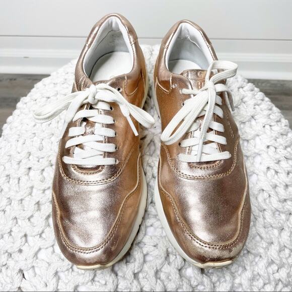 Cole Haan Shoes - Cole Haan Grandpro Metallic Leather GrandOS Sneakers Rose Gold Size 6.5